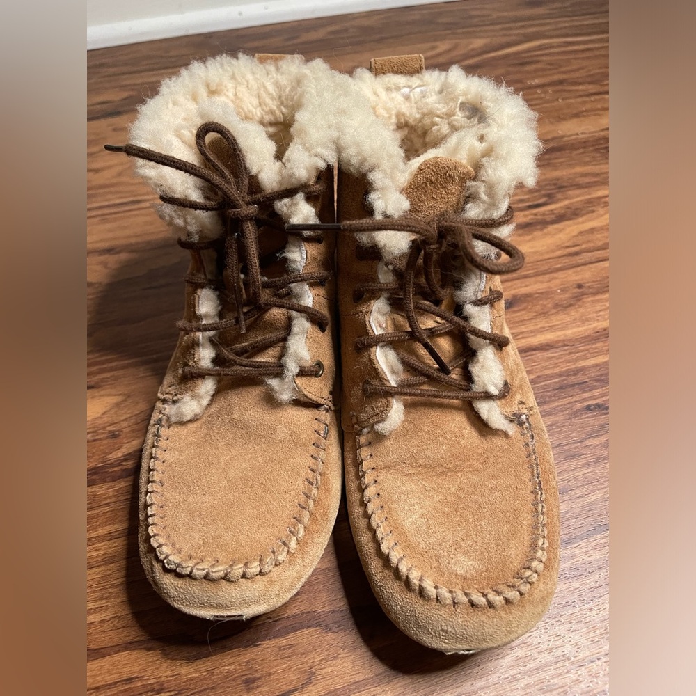 UGG shearling lace up boots